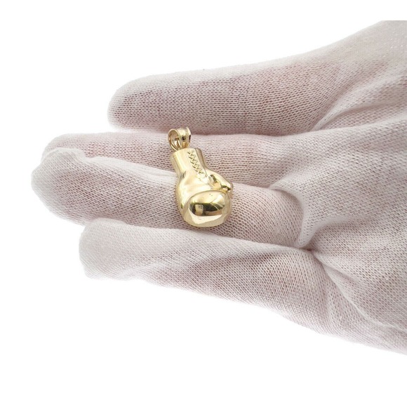 10k Gold Boxing Gloves Pendant Sport Charm 1.3" - Picture 4 of 4